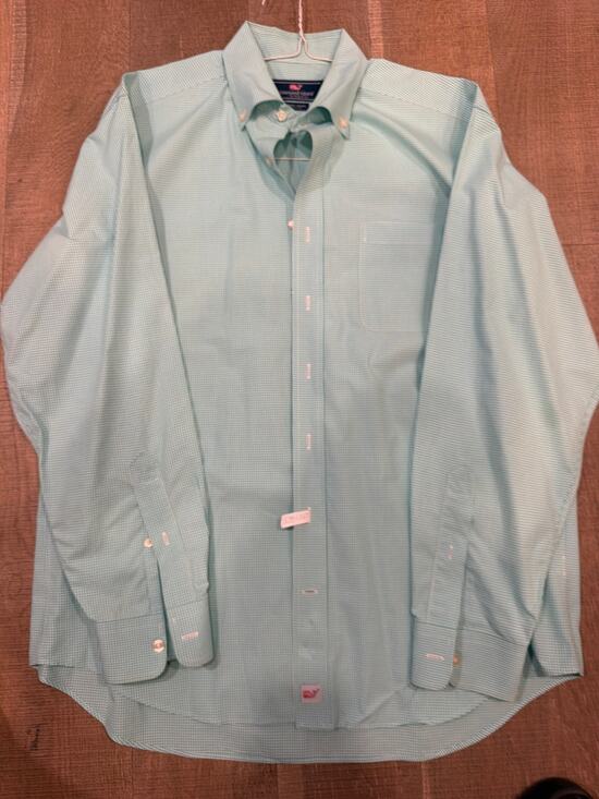 Vineyard vines Other - Vineyard Vines Shirt Mens Extra Large Green Check Button Up Whale Logo Murray